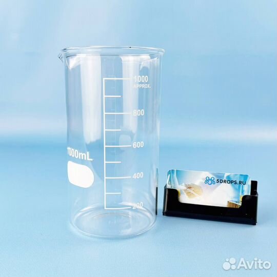 Стакан лабораторный высокий 5drops В-1-1000, 1000 мл, стекло Boro 3.3, градуированный