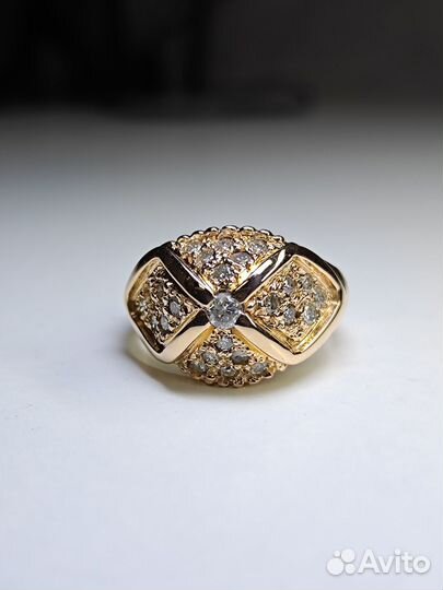 Золотое кольцо 585 пробы с бриллиантами