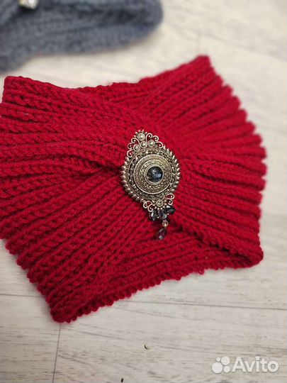 Повязка чалма тюрбан шапка вязаная комплект