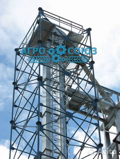 Нория зерновая. Ковшовый элеватор