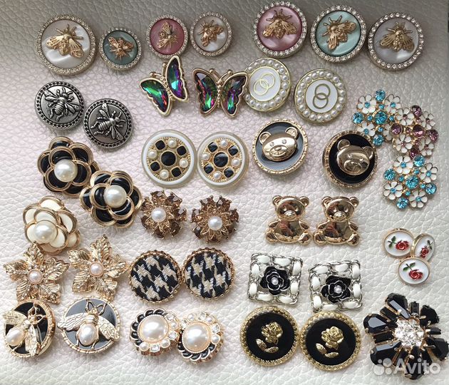 Пуговицы цветок роза бабочка стиль Chanel