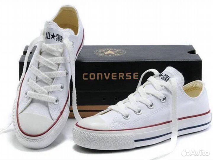 Кеды converse белые красные