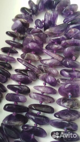 Бусы из крупного, натурального аметиста