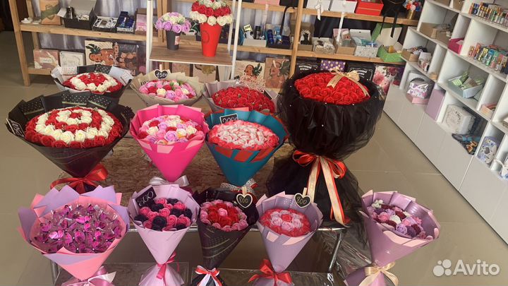 Букет из мыльных роз