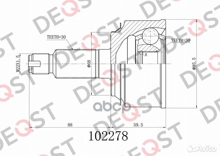 ШРУС honda CR-V III 07- 102278 deqst