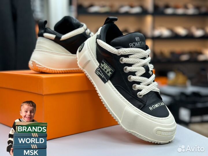 Кроссовки мужские кожаные