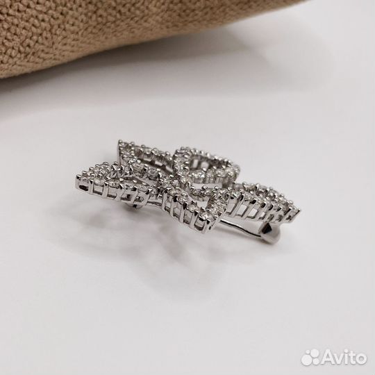 Золотая брошь с бриллиантами 2,03Ct 750 пробы