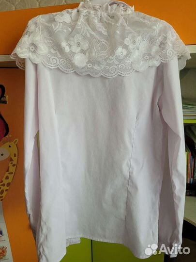 Блузка белая для девочек 152
