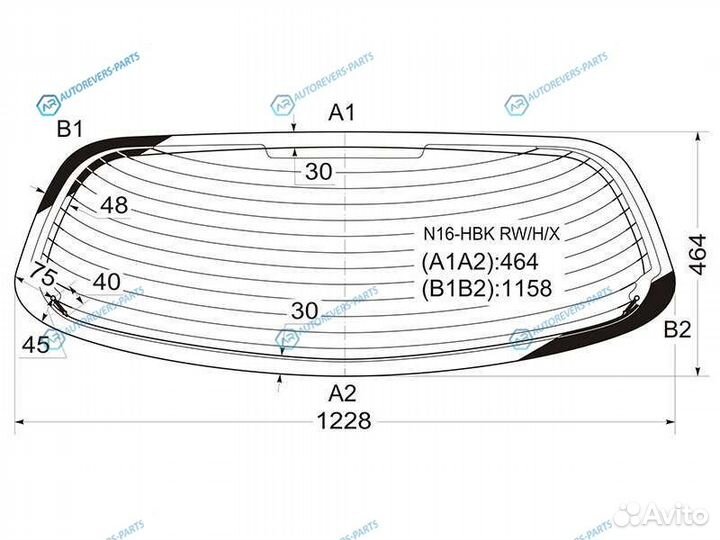 N16-HBK rwhx Стекло заднее с обогревом nissan alme