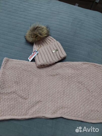 Комплект шапка и снуд зимний