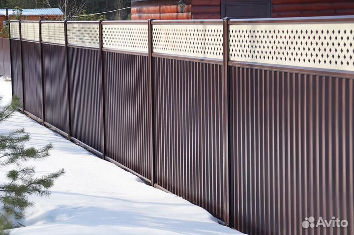 Забор из профнастила / монтаж и установка