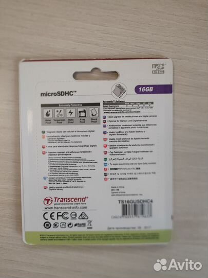 Карта памяти Transcend microsdhc 16GB Class4