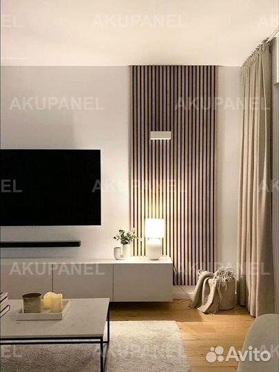 Стеновые рейки шпонированные