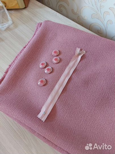 Ткань пыльно-розовая отрез 1,5х2,3