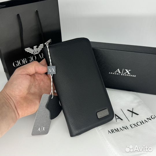 Кожаный Armani Exchange мужской клатч