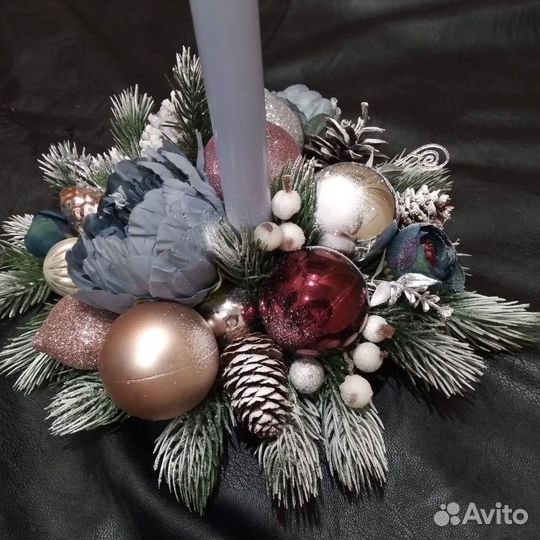 Новогодний подсвечник для интерьера