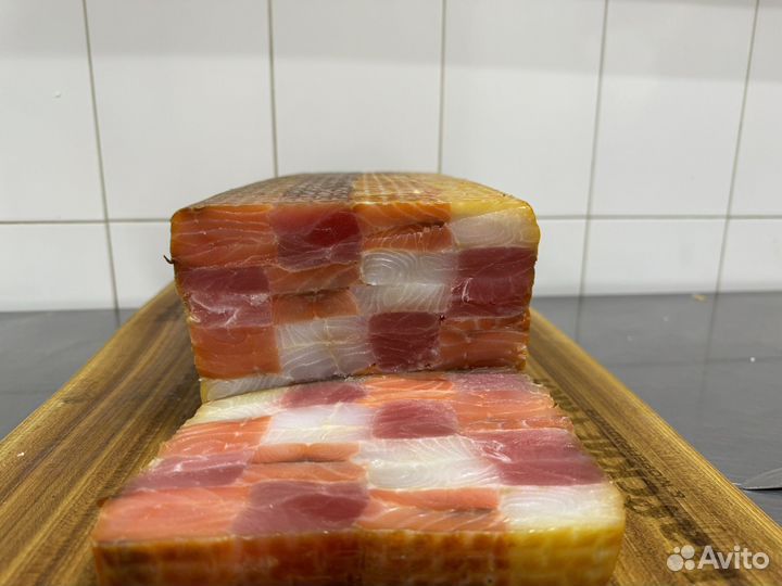 Рыбный рулет шахматный