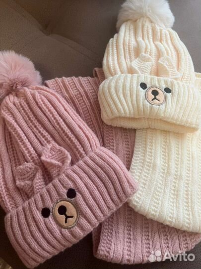 Комплект шапка и шарф для девочки