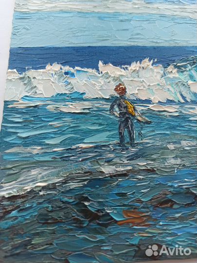 Картина маслом морской пейзаж 25*20см