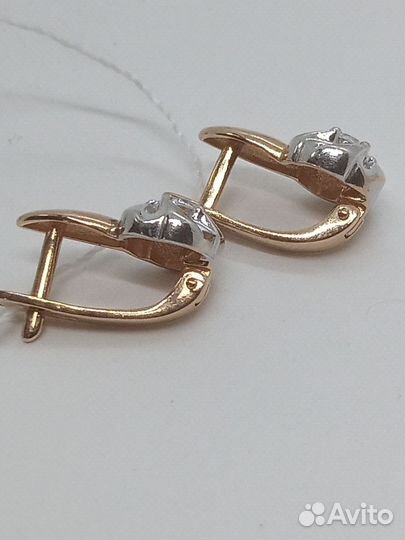 Золотые серьги с Фианитами