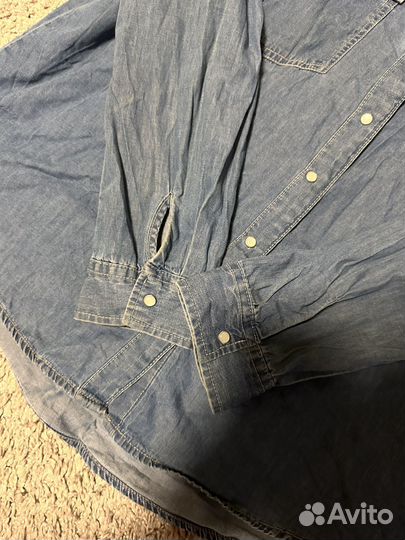 Рубашка джинсовая летняя син