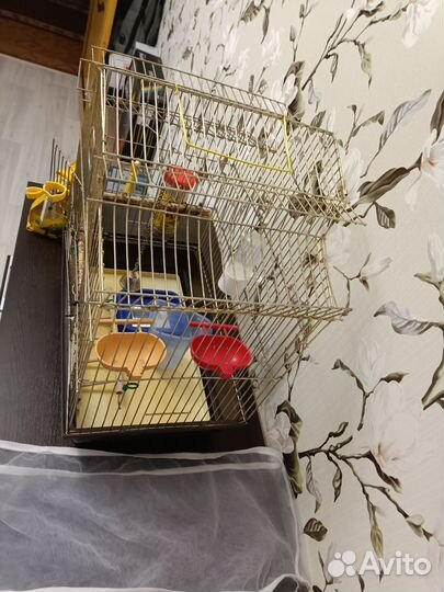 Клетка для волнистого попугая + все необходимое
