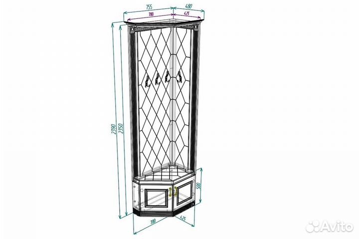 Вешалка угловая 
