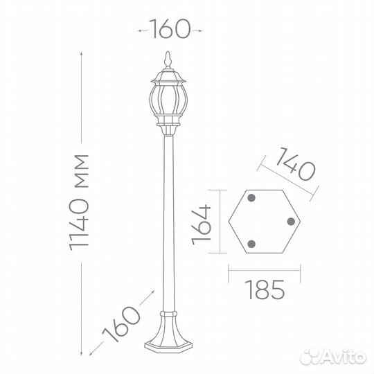 Садово-парковый светильник Feron 