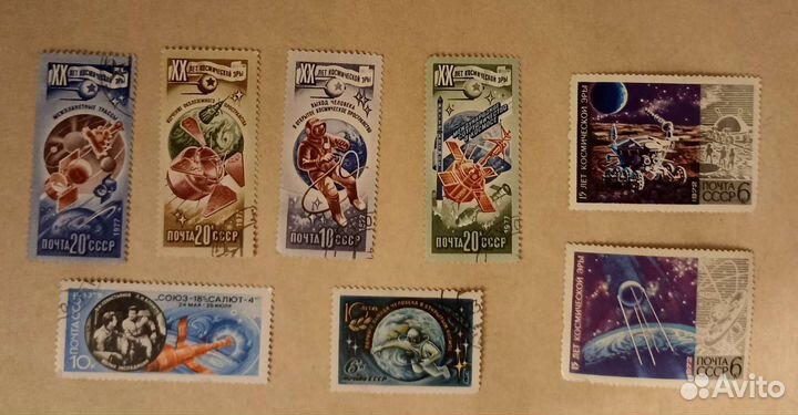 Марки космос ссср; марки спорт(корея)