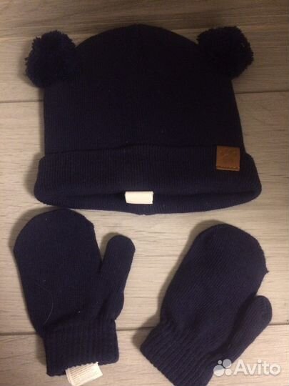 Набор шапка, варежки и манишка
