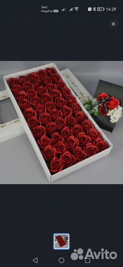 Розы из мыла 6см 50 шт+шпажки