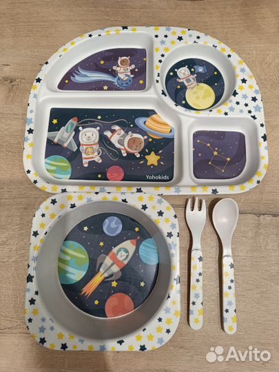 Набор детской посуды бамбук