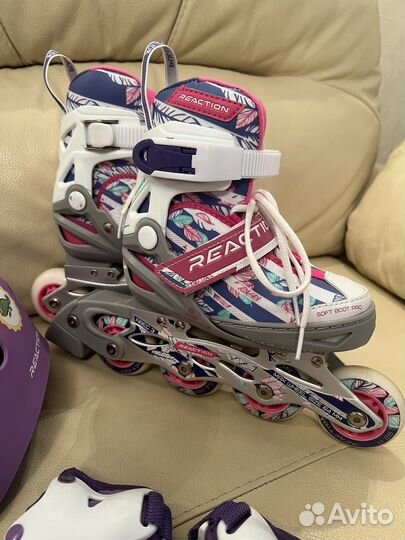 Роликовые коньки детские 26-31 + защита + шлем