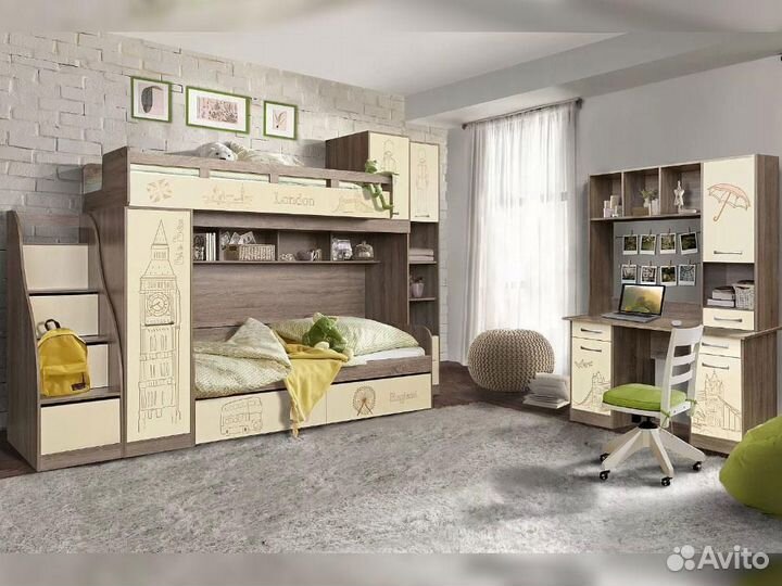 Письменный стол бритиш, Дуб трюфельный + крем