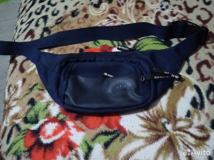Мужская кожаная сумка через плечо Adidas