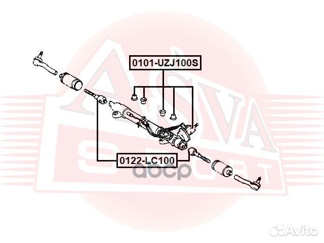 Сайлентблок рулевой рейки 0101-UZJ100S asva