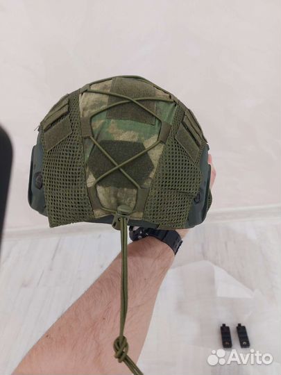Зеленый баллистический шлем + team wendy+чехол мох