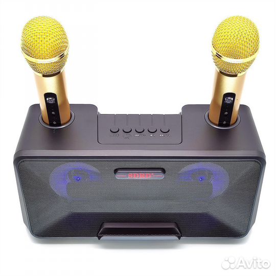 Беспроводная караоке система 2 микрофона черная