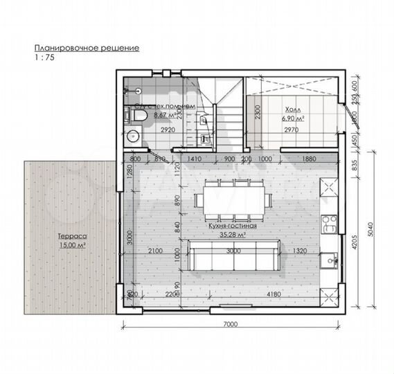 Дом 101 м² на участке 7 сот.