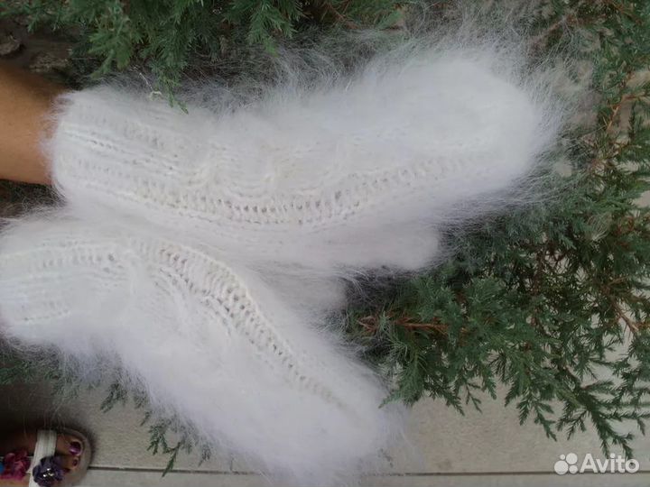 Варежки из пуха кролика