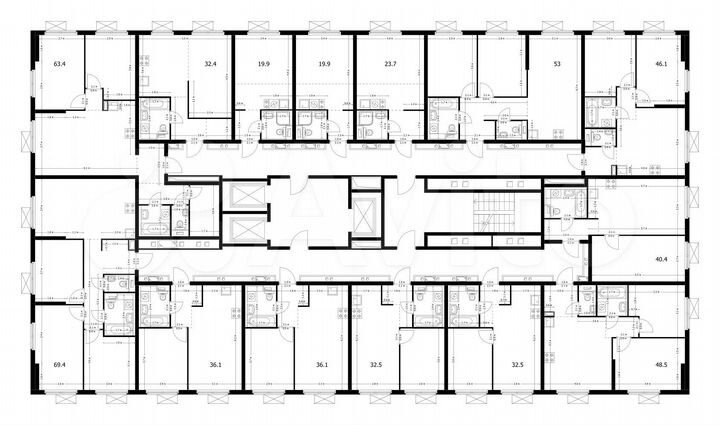 2-к. квартира, 46,1 м², 2/25 эт.