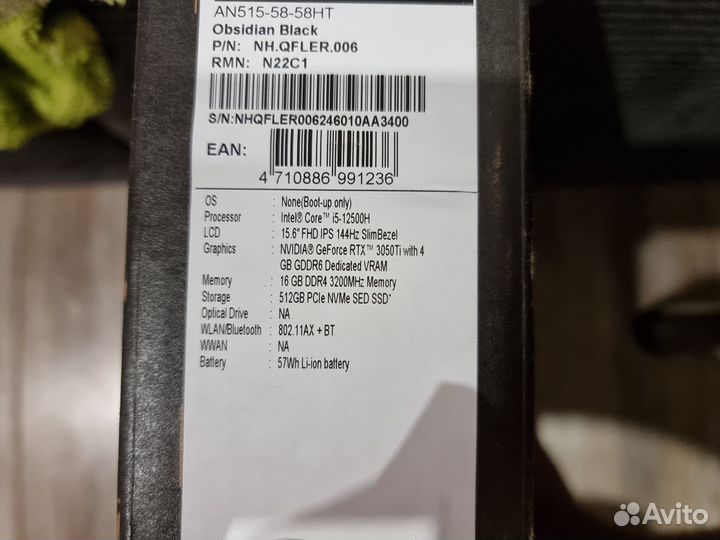 Acer Nitro 5 i5-12500H 16/512GB новый