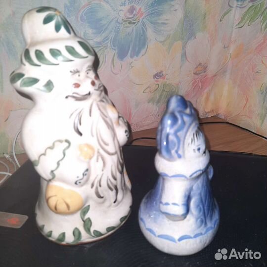 Старинные статуэтки Мороз, Снегурочка