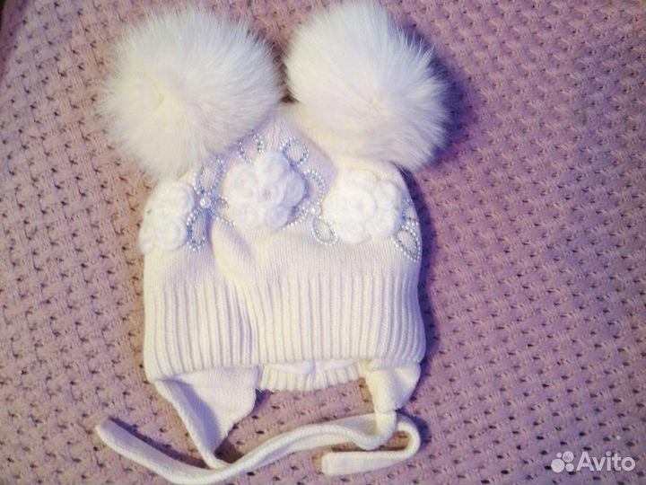 Шапка зимняя для девочки 48 50