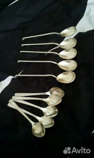 Мельхиоровые ложки и блюдо