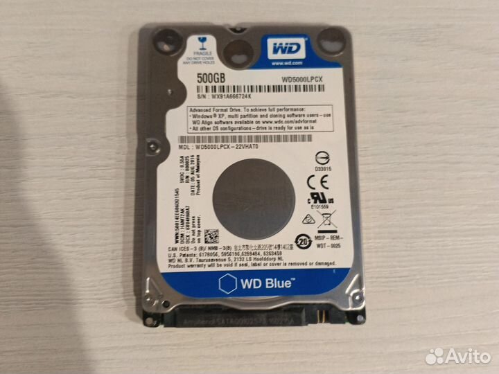 L 500 GB жесткий диск WD5000lpcx-22vhato
