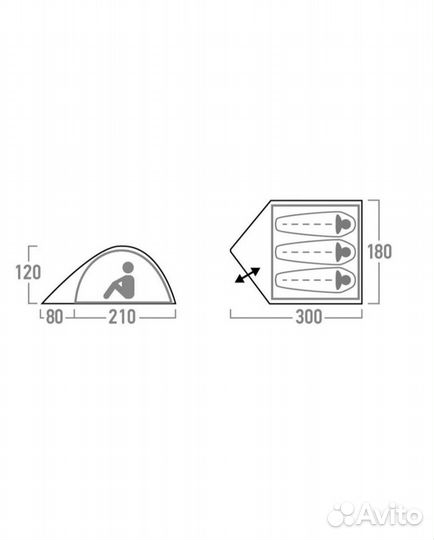 Палатка 3-местная Outventure dome 3