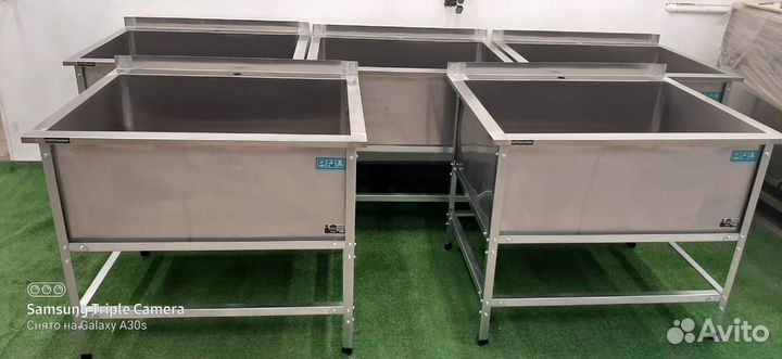 Большая котломоечная ванна из нержавейки