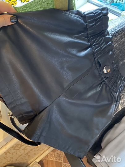 Шорты женские кожаные