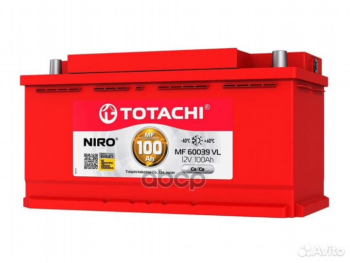 АКБ totachi niro MF 60039 VL 100а/ч поляр. пря